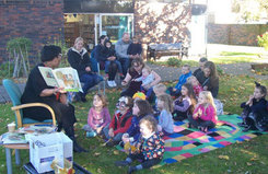 Story time in the garden