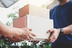 Giving cardboard boxes