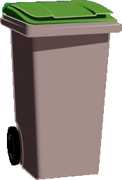 An image of a green lidded bin