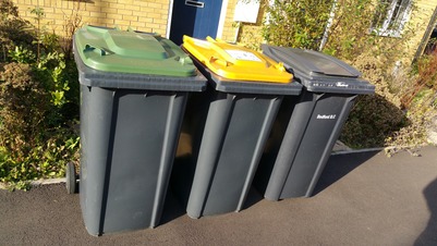 3 bins on street