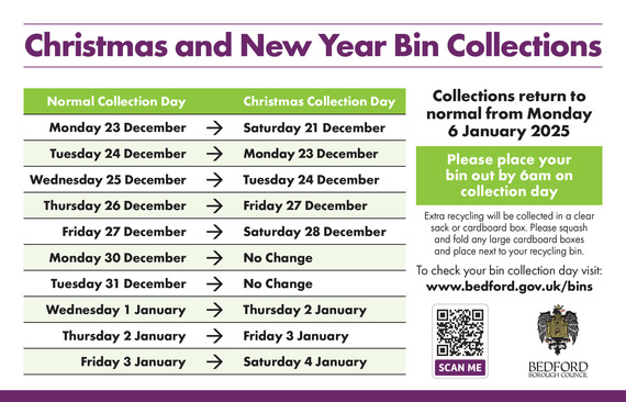 Bin collection dates