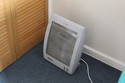 Electric heater on the floor