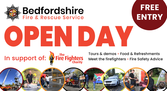 Open Day banner - Bedfordshire Fire and Rescue Service