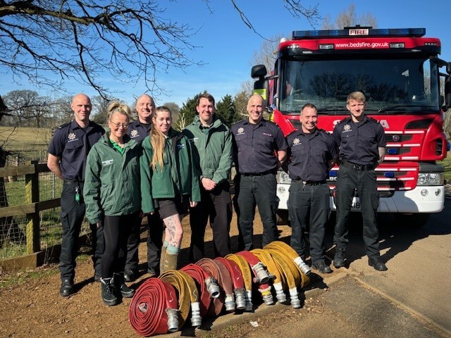 Crews donating fire hoses