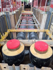 Pre-insulated pipe in trench (Credit Energetik)