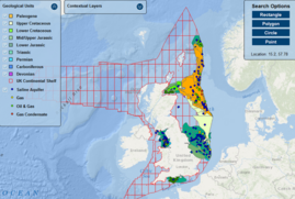 A map of CO2Stored, which shows CO2 Storage units offshore UK