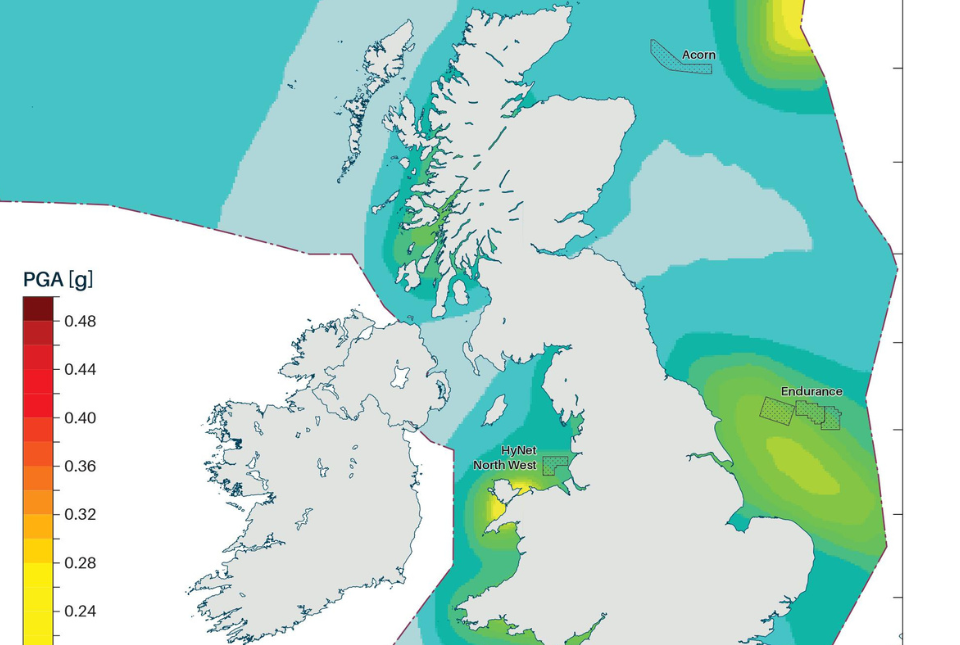 Sample of the new offshore seismic hazard map: peak ground acceleration (PGA) on rock for a 2475-year return period.