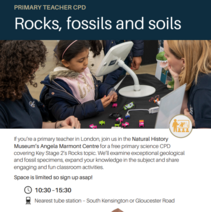 Flier for rocks and soils teacher CPD