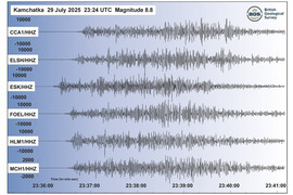 Kamatchatka earthquake seismogram
