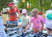 hildren engaging in geology at the Green Man Festival. BGS © UKRI.
