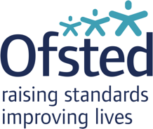 ofsted logo, includes the words raising standards improving lives