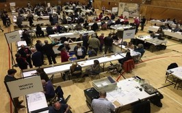 Election count at The Leisure Centre, Keighley
