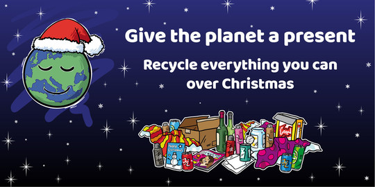 Christmas recycling poster