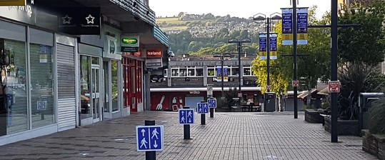 New signs for social distancing in Shipley