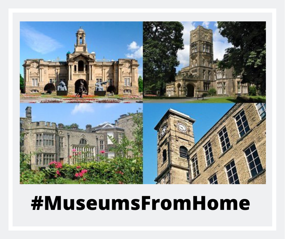 Museums at home - image of all four sites - Bradford Industrial Museum, Bolling Hall, Cartwright Hall and Cliffe Castle