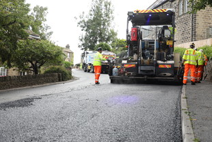 rubber tarmac being laid in Eldwick