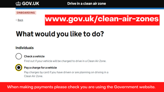 CAZ Check you are using the Government website