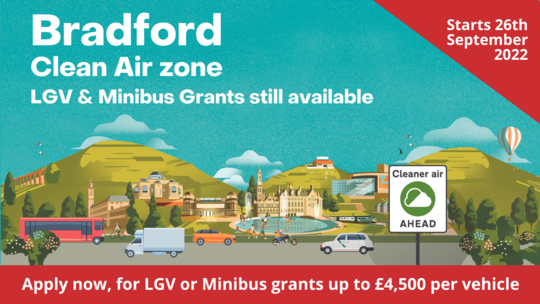 Clean Air Zone LGV and Minibus grants are still available