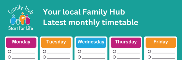 Your local Family Hub - Latest monthly timetable - graphic