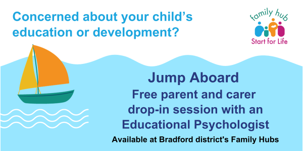 Concerned about your child’s education or development? Jump Aboard - Free parent and carer drop-in session with an Educational Psychologist