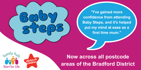 Baby Steps Now offered across all postcode areas of the Bradford District