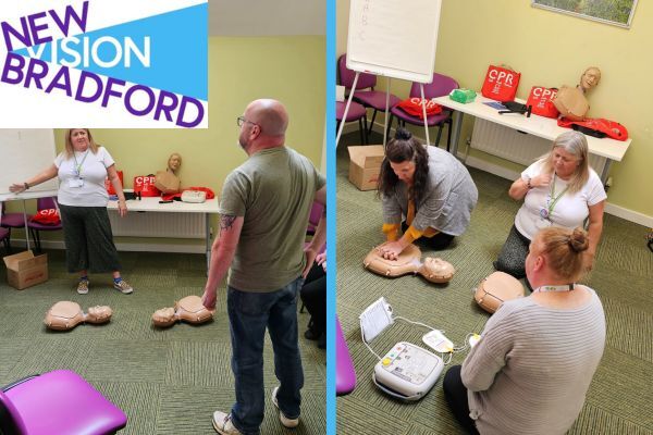 Photographs of people receiving CPR Training