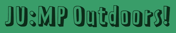 JUMP Outdoors in black text on a green background