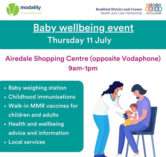Baby Wellbeing event - Thursday 11 July - Keighley