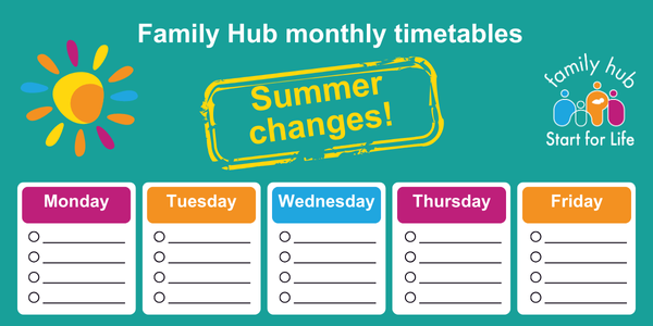 Family Hubs monthly timetables - summer