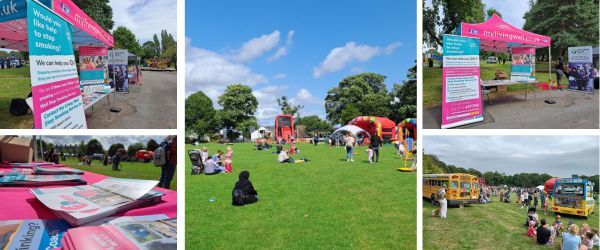 Collage of photos showing events the LW team attended in the summer