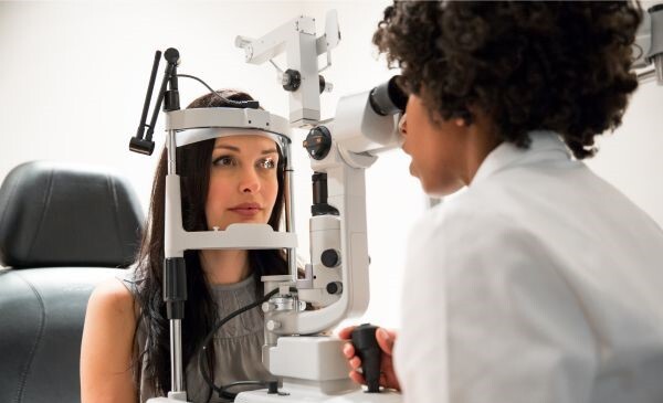 Photo of woman having an eye test