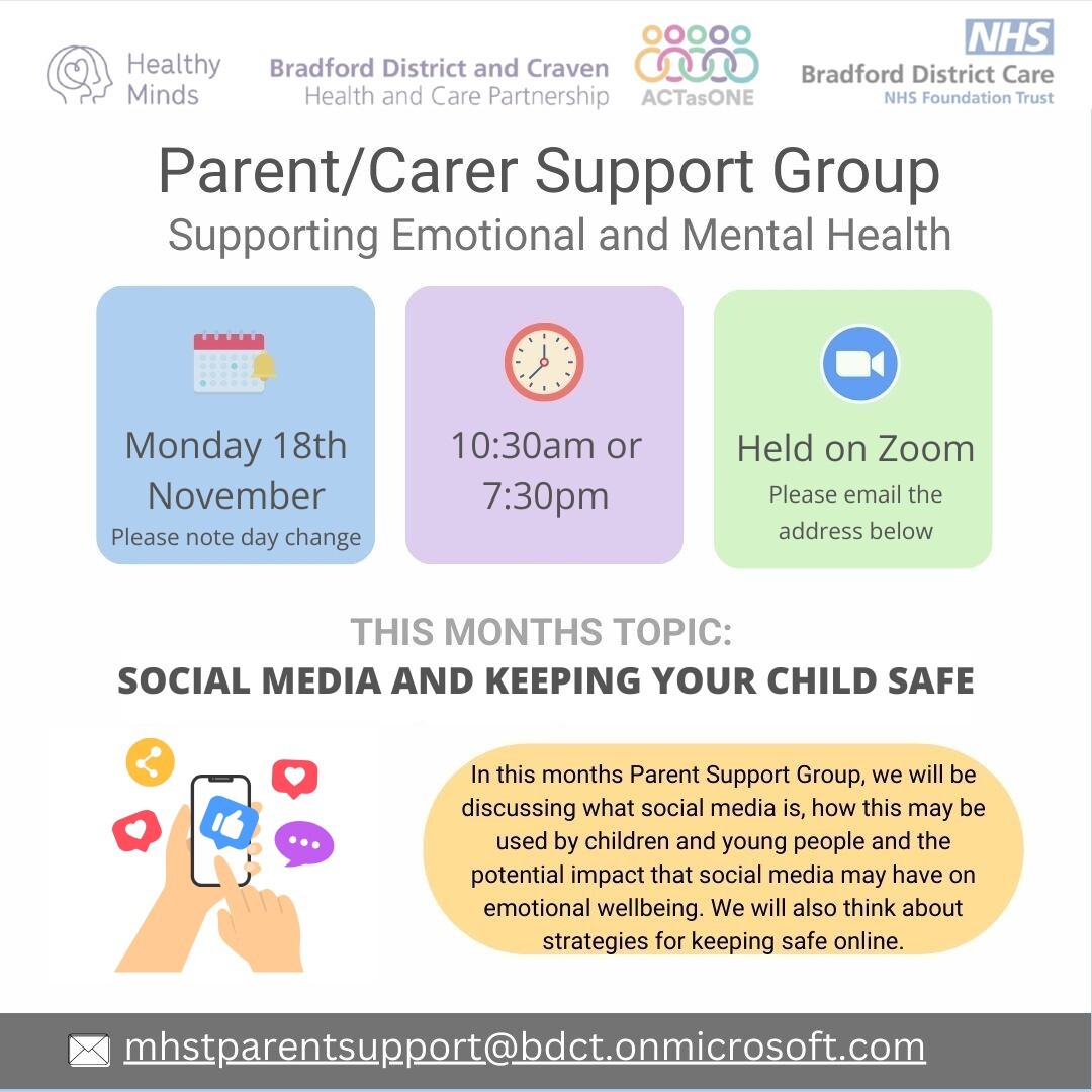 Parent / carer support group - emotional and mental health - November session