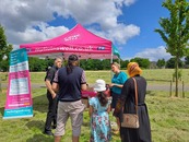 Living Well team and the gazebo