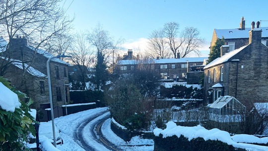 Photograph of a snowy landscape in Bradford district