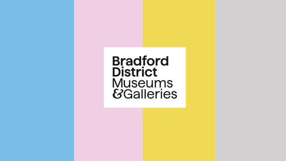 Coloured bands and the Bradford District Museums & Galleries Logo