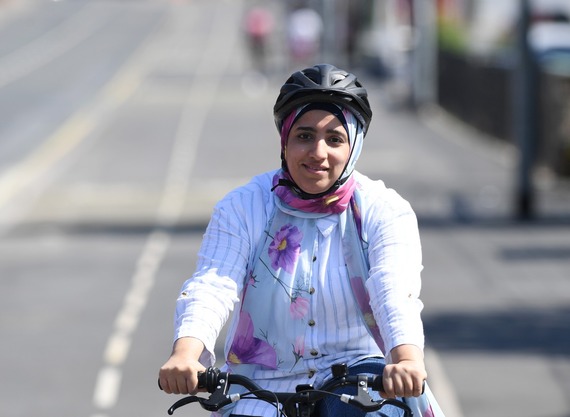 Woman on bike