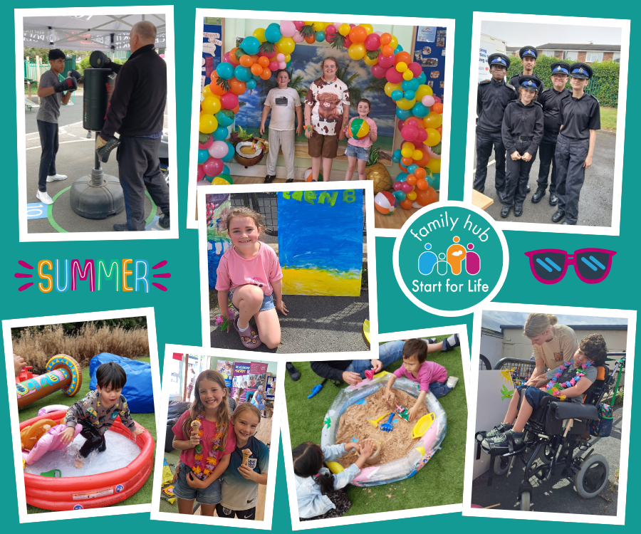 Summer at the family hubs - photo collage