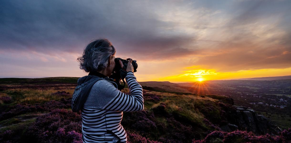 A woman with a camera
