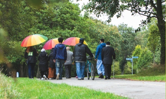 People walking in the park