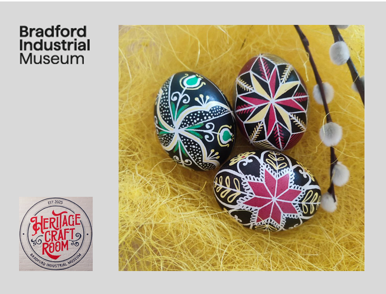 Bradford Industrial Museum Frame with image of Pskany (decorated eggs)