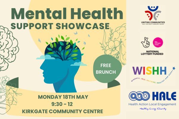 Graphic saying mental health support show case