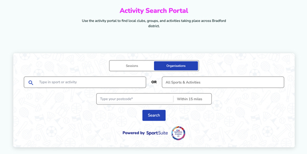 Screenshot of the activity portal on the Living Well website