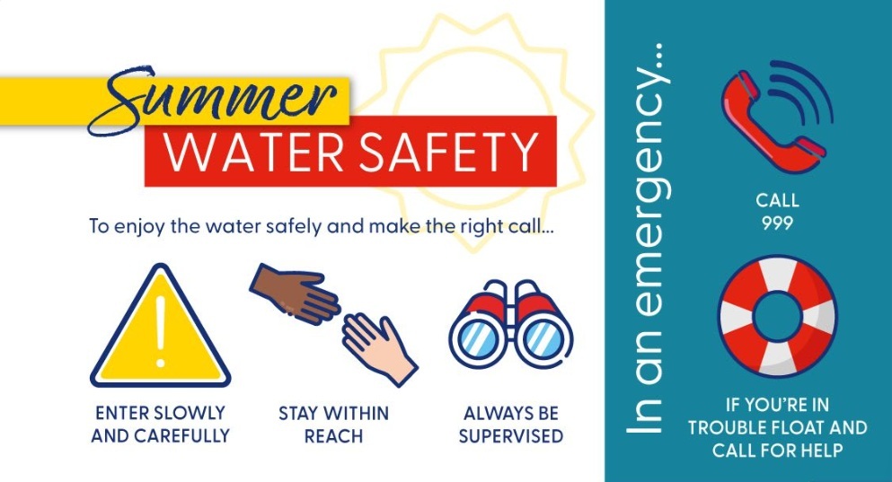 Illustration showing tips to stay safe in water