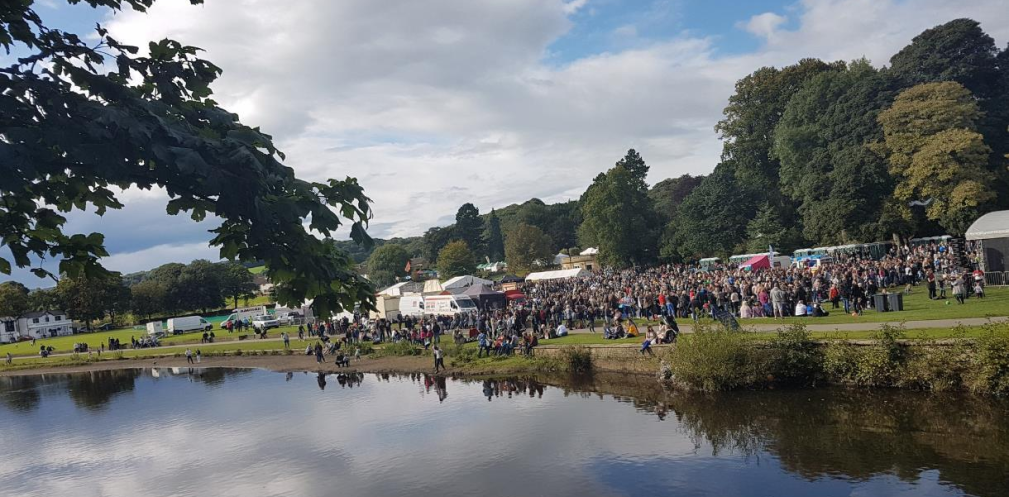 A busy riverbank