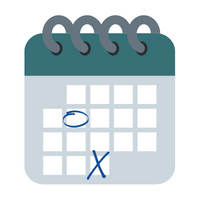 Calendar image with two dates marked