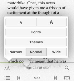 Change the size of text on an ebook