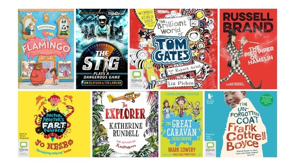 book covers of chldren's ebooks and e-audiobooks from BorrowBox