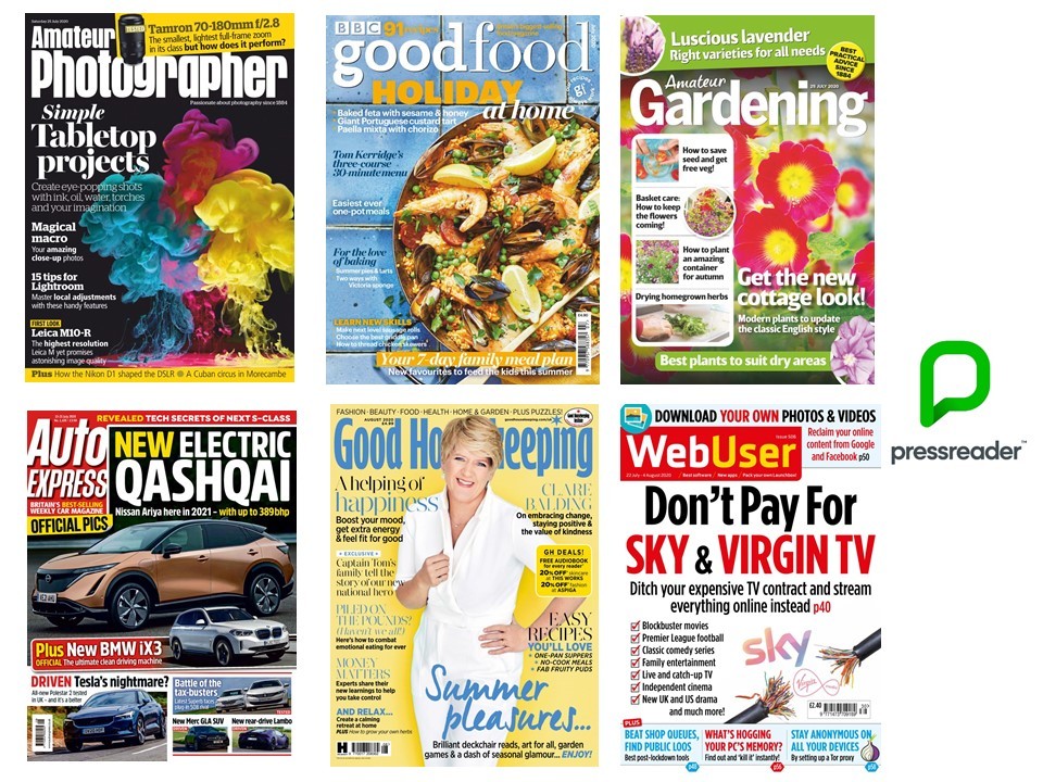 E-magazines available from PressReader