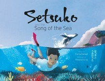 image of child swimming in the sea to promote the book Setsuko and the Song of the Sea