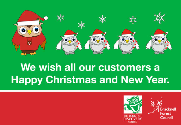 Christmas message from The Look Out team, with Eric the owl and friends.